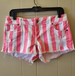 Pink Striped Shorts Rue 21 Size 7/8